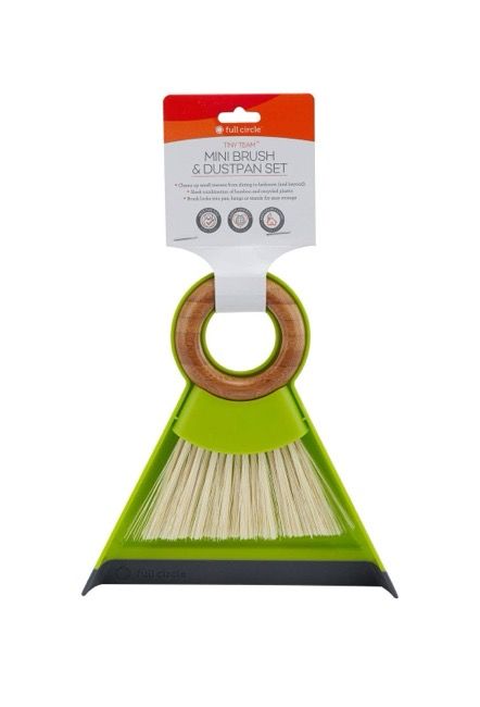 Tiny Team Mini Broom and Dustpan, Gray/White