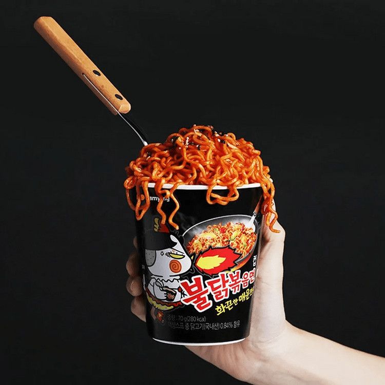 Korean Buldak Noodles Spicy Chicken Flavor Cup Ramen, 2.47 oz