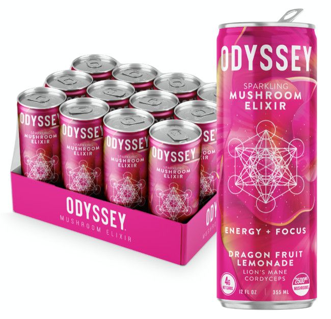Dragon Fruit Lemonade 85mg Sparkling Mushroom Energy | Odyssey Elixir