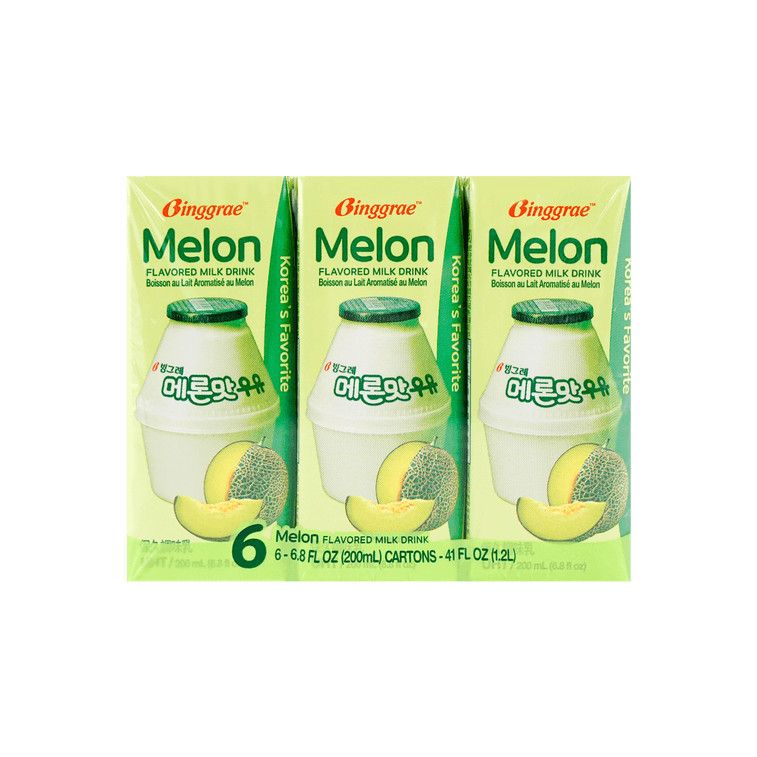 Melon Flavored Milk Drink Korean 6.76 fl oz, Single