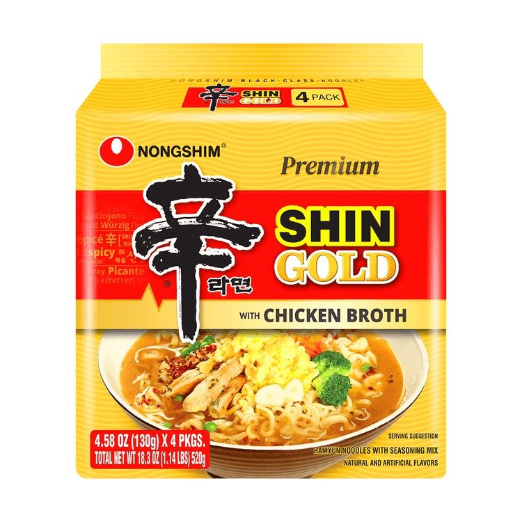 Premium Shin Gold Ramyun - Chicken Broth Flavor, 18.3 oz | Yami
