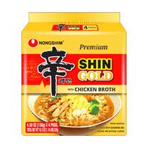 Premium Shin Gold Ramyun, Chicken Broth Flavor Ramen Noodles, 4 Pack 18.3 oz