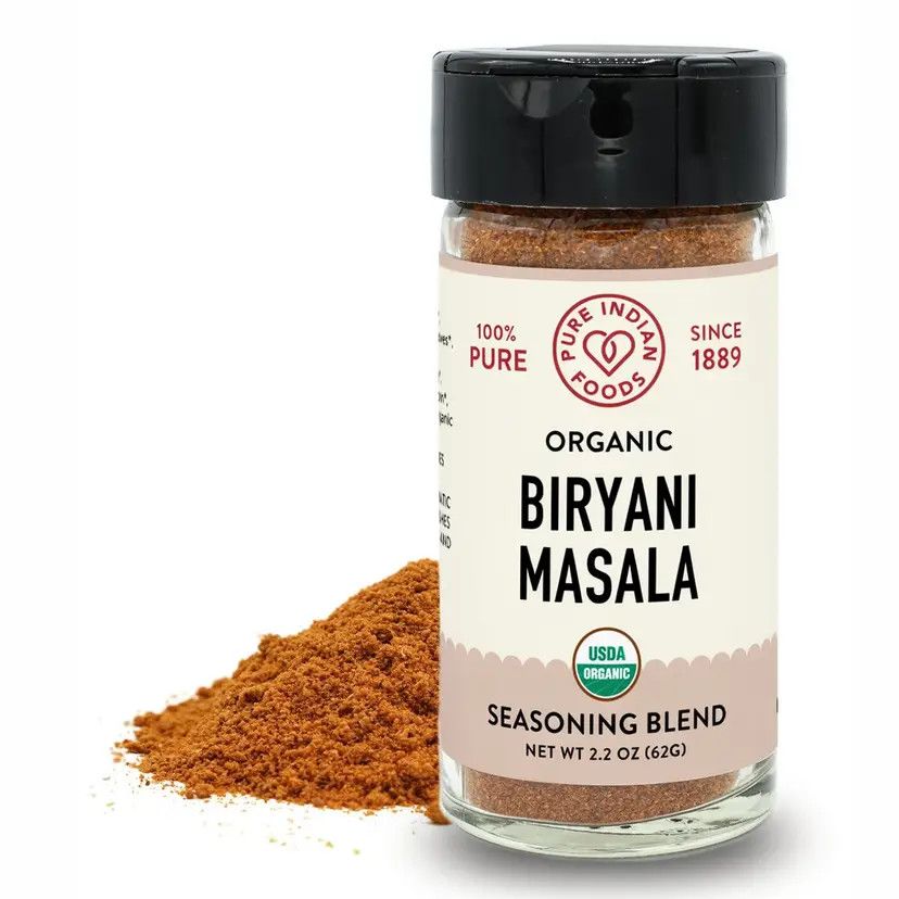 Biryani Masala Seasoning, Certified Organic - 2.2 oz Glass Bottle | Pure Indian Foods
