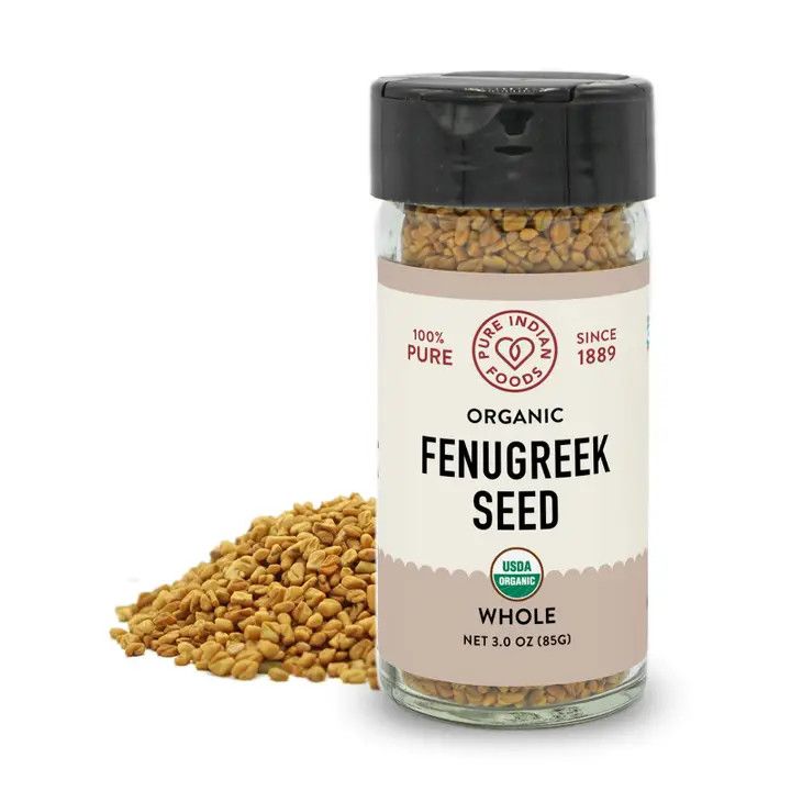 Fenugreek Seed, Certified Organic 3.0 oz Glass Bottle - Whole | Pure Indian Foods