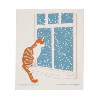 Swedish Dishcloth - KH Cat at Window