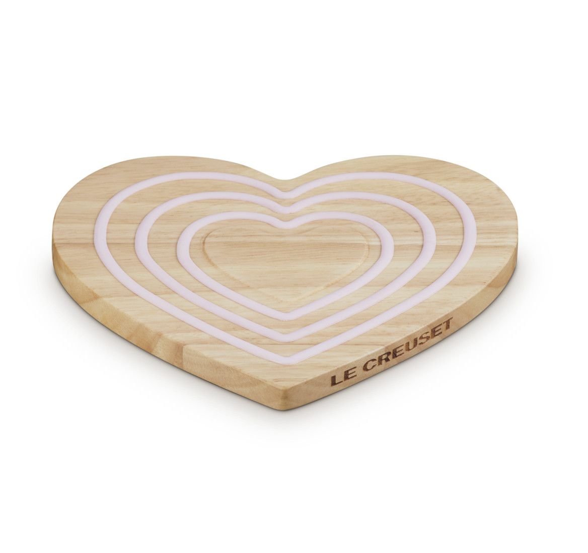 Magnetic Wooden Trivet Heart Pink Silicone | Le Creuset