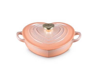 Mini Round Cocotte with Rose Gold Heart Knob - Peche - 8 oz | Le Creuset