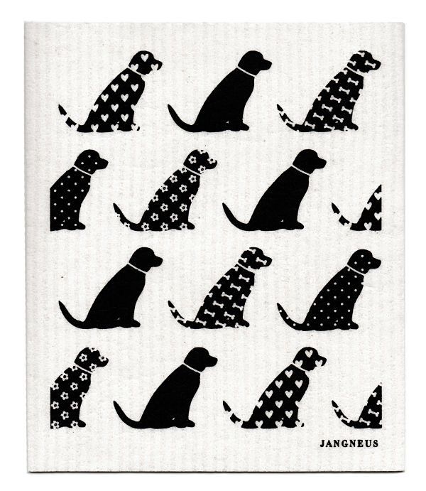 Swedish Dishcloth - Dogs - Black | Jangneus
