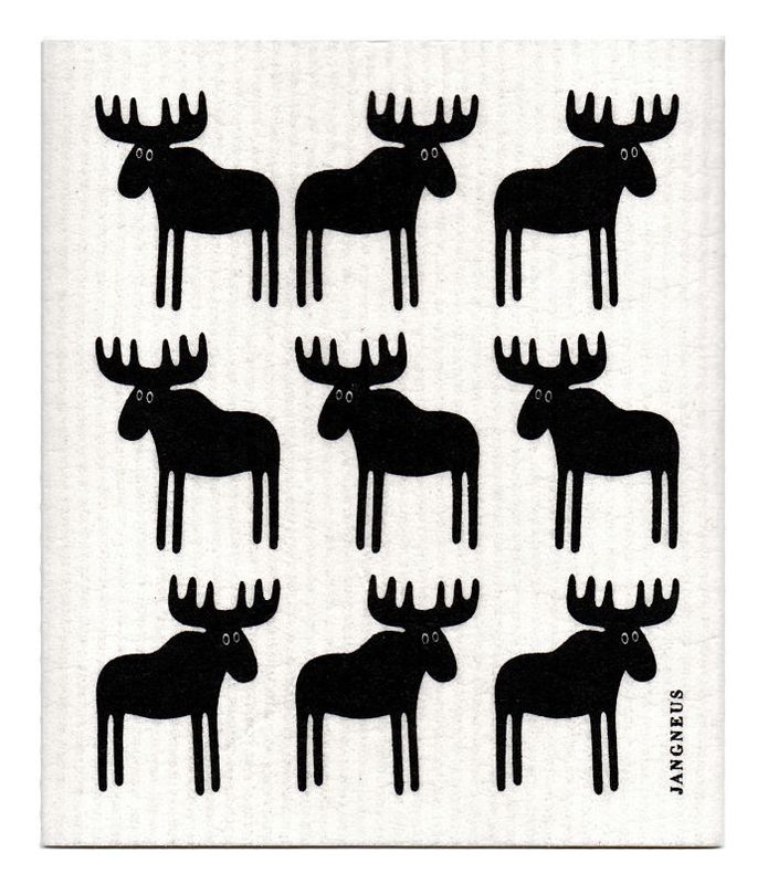 Swedish Dishcloth - Moose - Black | Jangneus