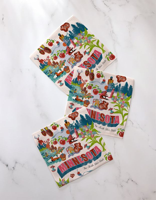 Greetings From Minnesota Dishcloth Set | Geometry