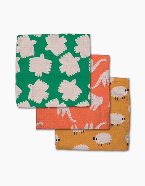 Fluff and Feathers Dishcloth Set | Geometry