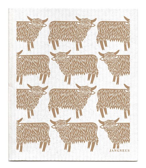 Swedish Dishcloth - Highland Cow - Sand | Jangneus