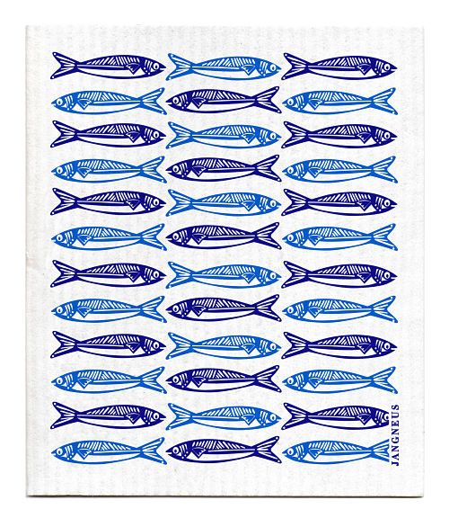 Swedish Dishcloth - Sardines - Blue | Jangneus