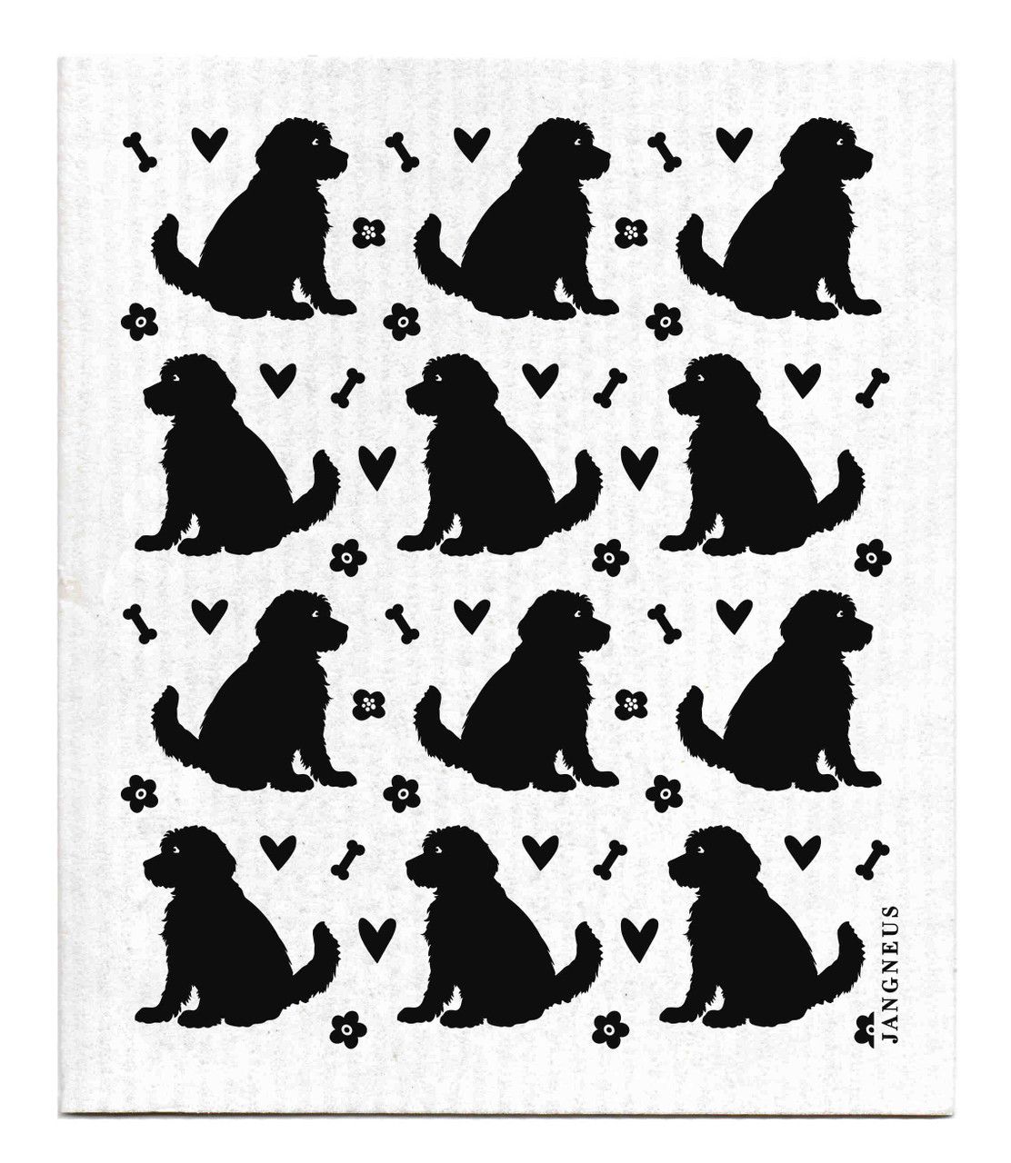 Swedish Dishcloth - Doodle Dog - Black | Jangneus
