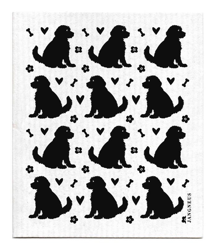 Swedish Dishcloth - Doodle Dog - Black | Jangneus
