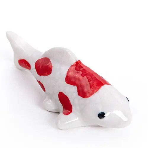 Japanese Koi Fish Porcelain Chopsticks Rest 2"L Kohaku | Urban Tokyo
