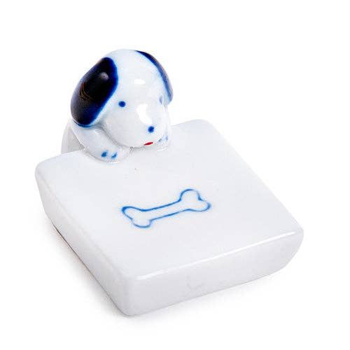 Dog and Bone Porcelain Chopsticks Rest 1.75"L | Urban Tokyo