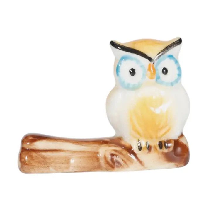 Owl Porcelain Chopsticks Rest 2"H (12/288) | Urban Tokyo