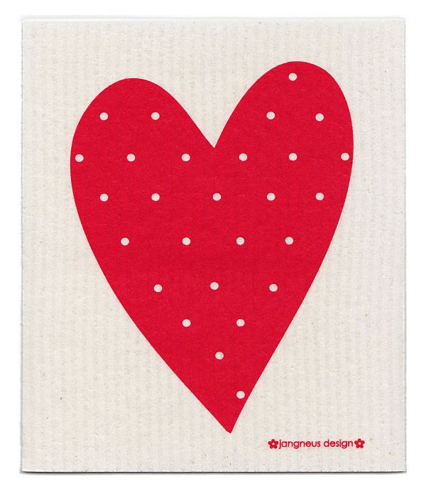 Swedish Dishcloth - Heart - Red | Jangneus