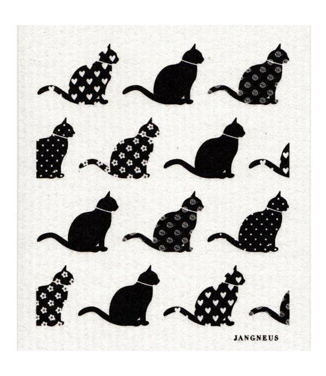 Swedish Dishcloth - Cats - Black | Jangneus