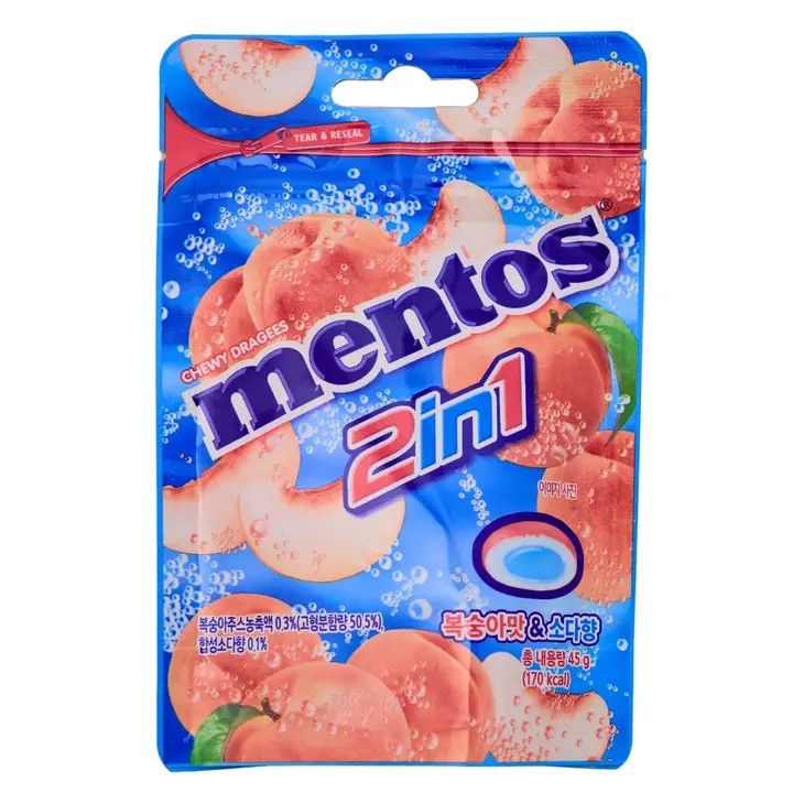 Mentos Peach &amp; Soda Gummy 45g (Korea)
