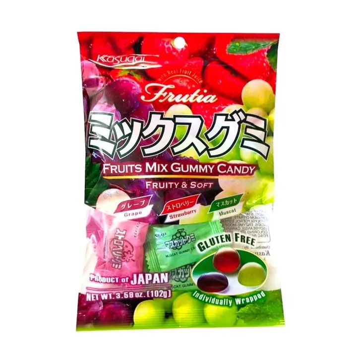 Kasugai Gummy Mix-Strawberry,Grape,Muscat (Japan)