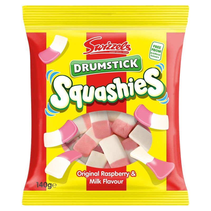 Swizzels Drumstick Squashies Original Raspberry &amp; Milk 140g (UK) | Global Bite Co