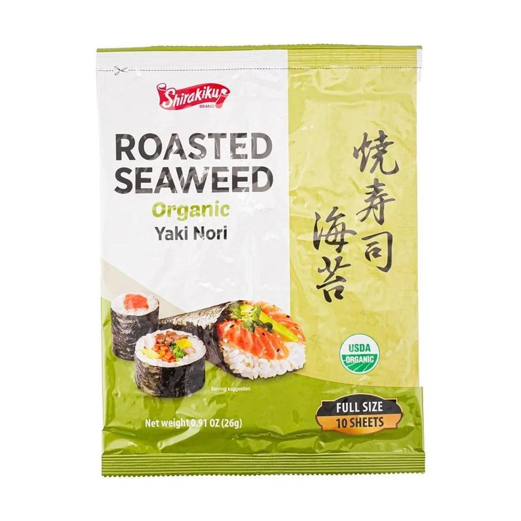 Roasted Seaweed- Organic Yaki Nori, Full Size, 0.91 oz