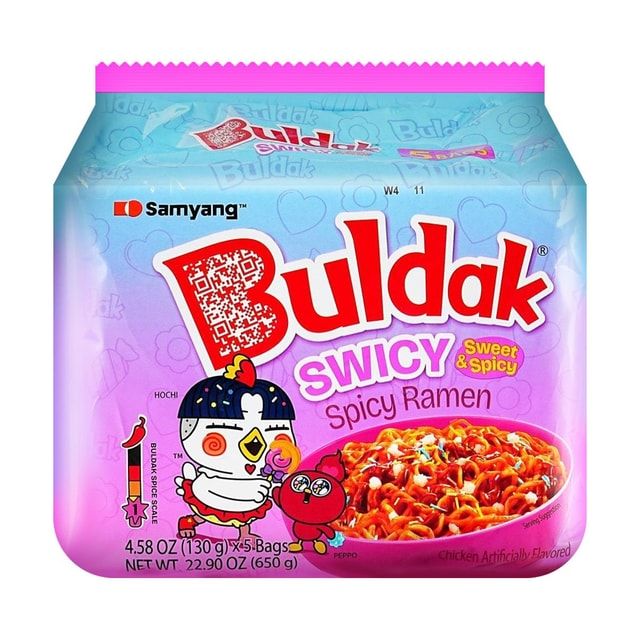 Swicy Buldak Noodles - Sweet &amp; Spicy Hot Chicken Flavor Ramen, Single