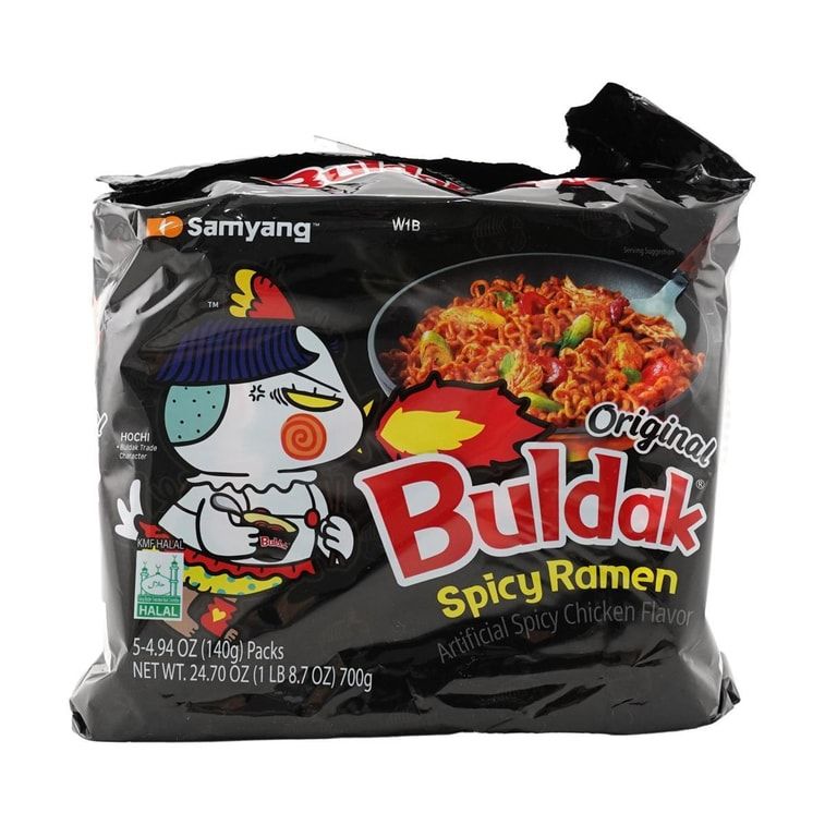 Korean Buldak Noodles Stir- Fried Ramen - Hot Chicken Flavor,4.94 oz