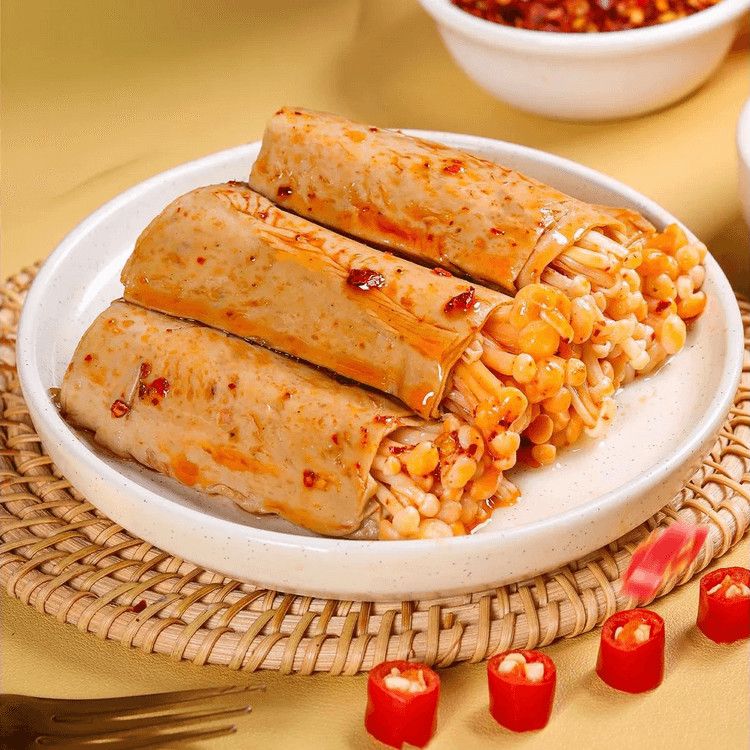 Spicy Enoki Mushroom &amp; Tofu Rolls,3.53 oz