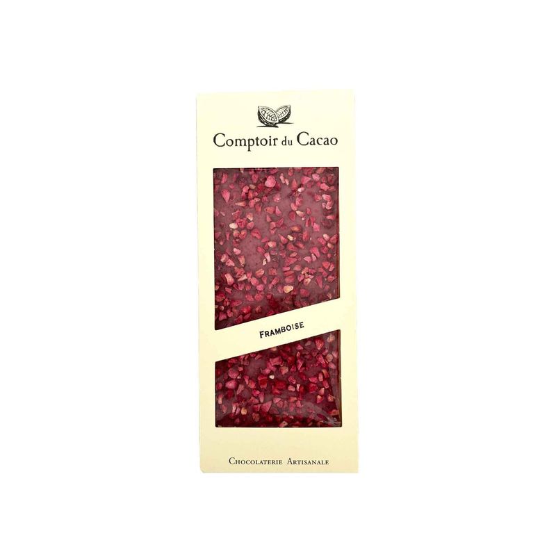 Comptoir du Cacao Ruby chocolate bar w/ raspberries