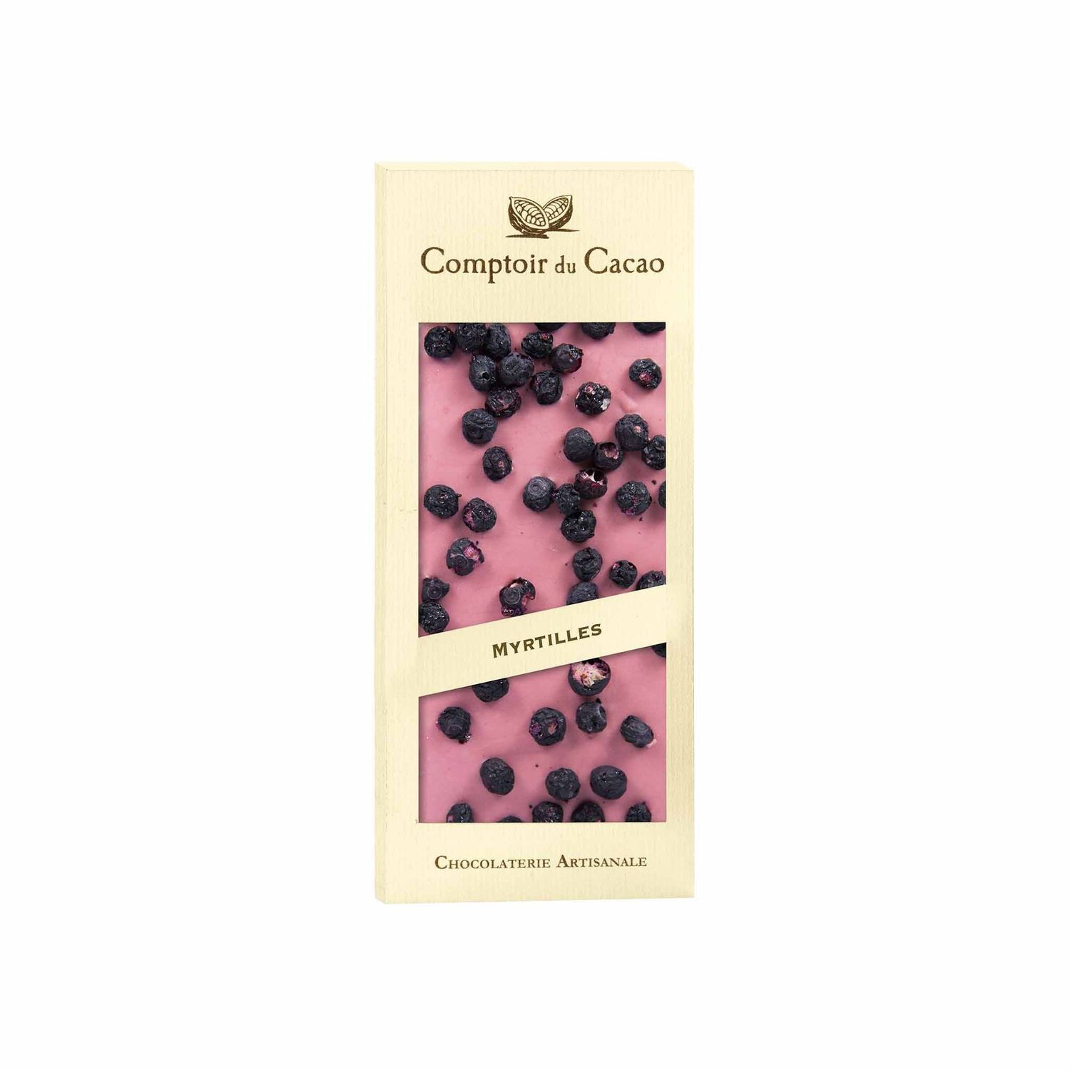Comptoir du Cacao Ruby chocolate bar w/ blueberries