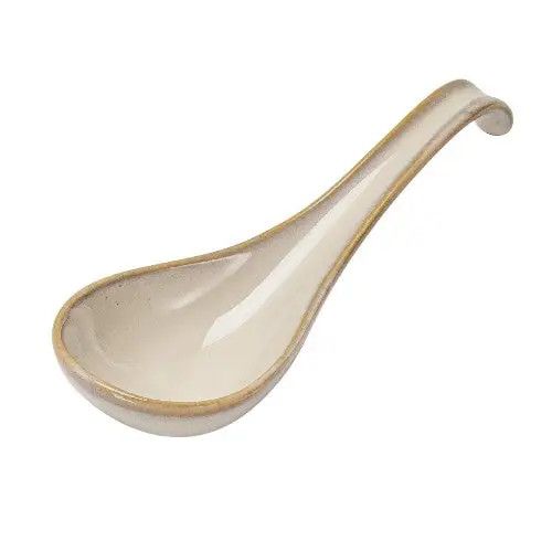 5.9"L Porcelain Soup Spoon, White