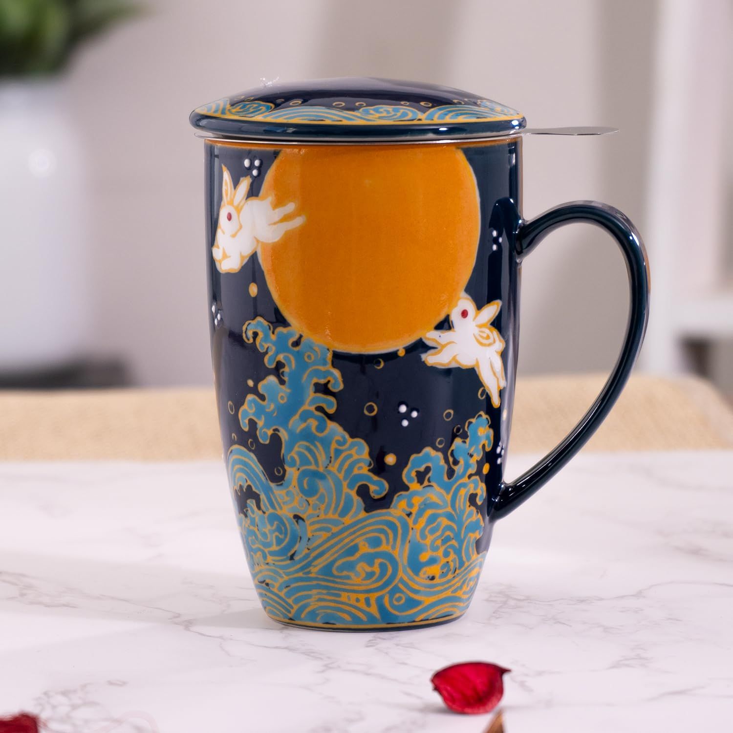 Moon Rabbit 12oz 4"H Porcelain Mug (4/32) | Urban Tokyo