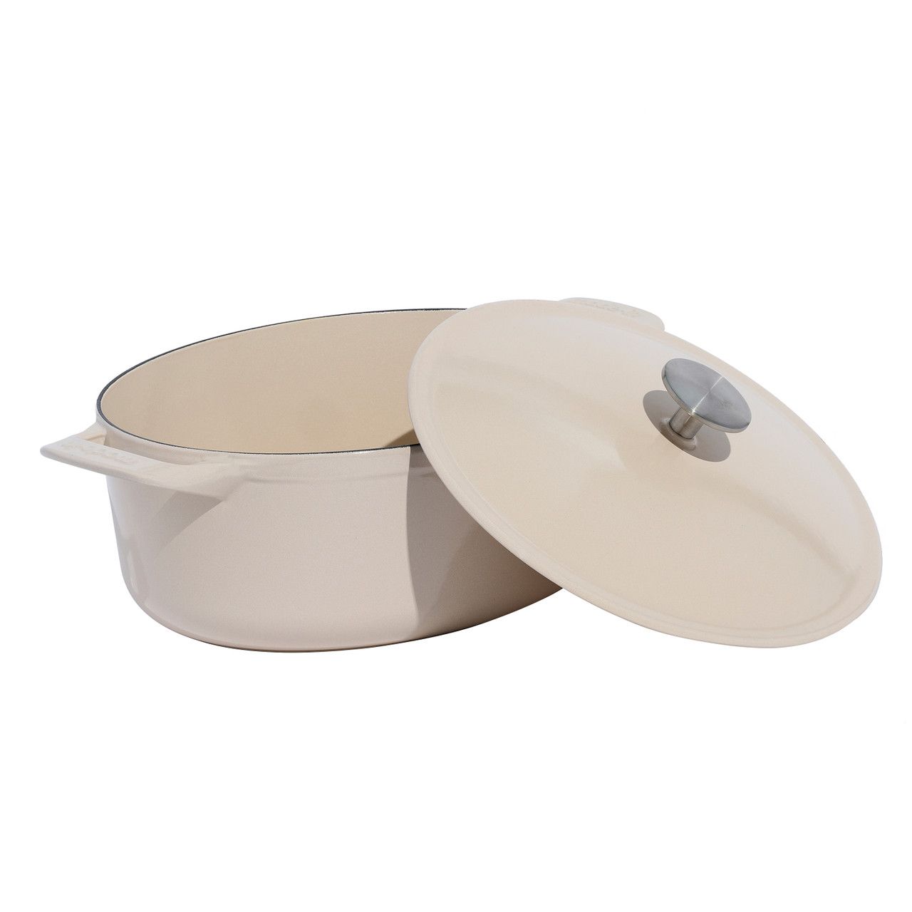 Enameled Cast Iron 7.5 qt. Oval Dutch Oven - Antique White | Made In