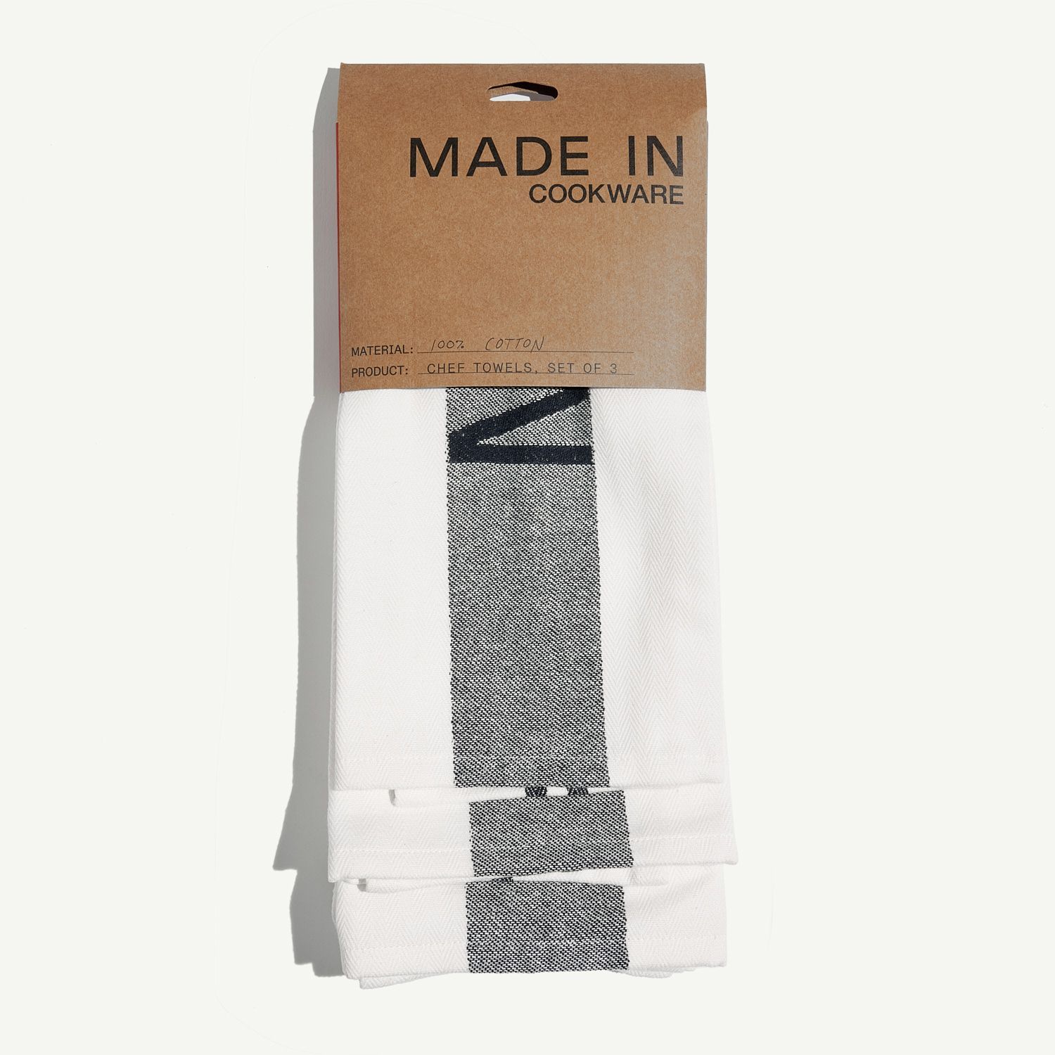 3 Pack Chef Towels - White &amp; Truffle Black | Made In