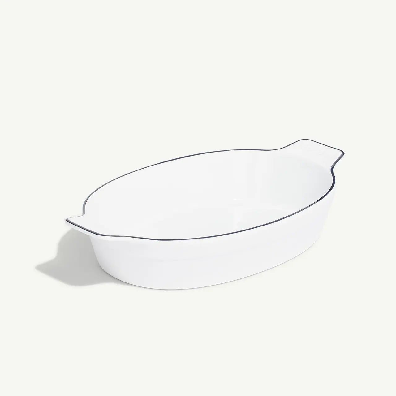 10 x 6.6" Oval Baking Dish - Navy Rim | Made In