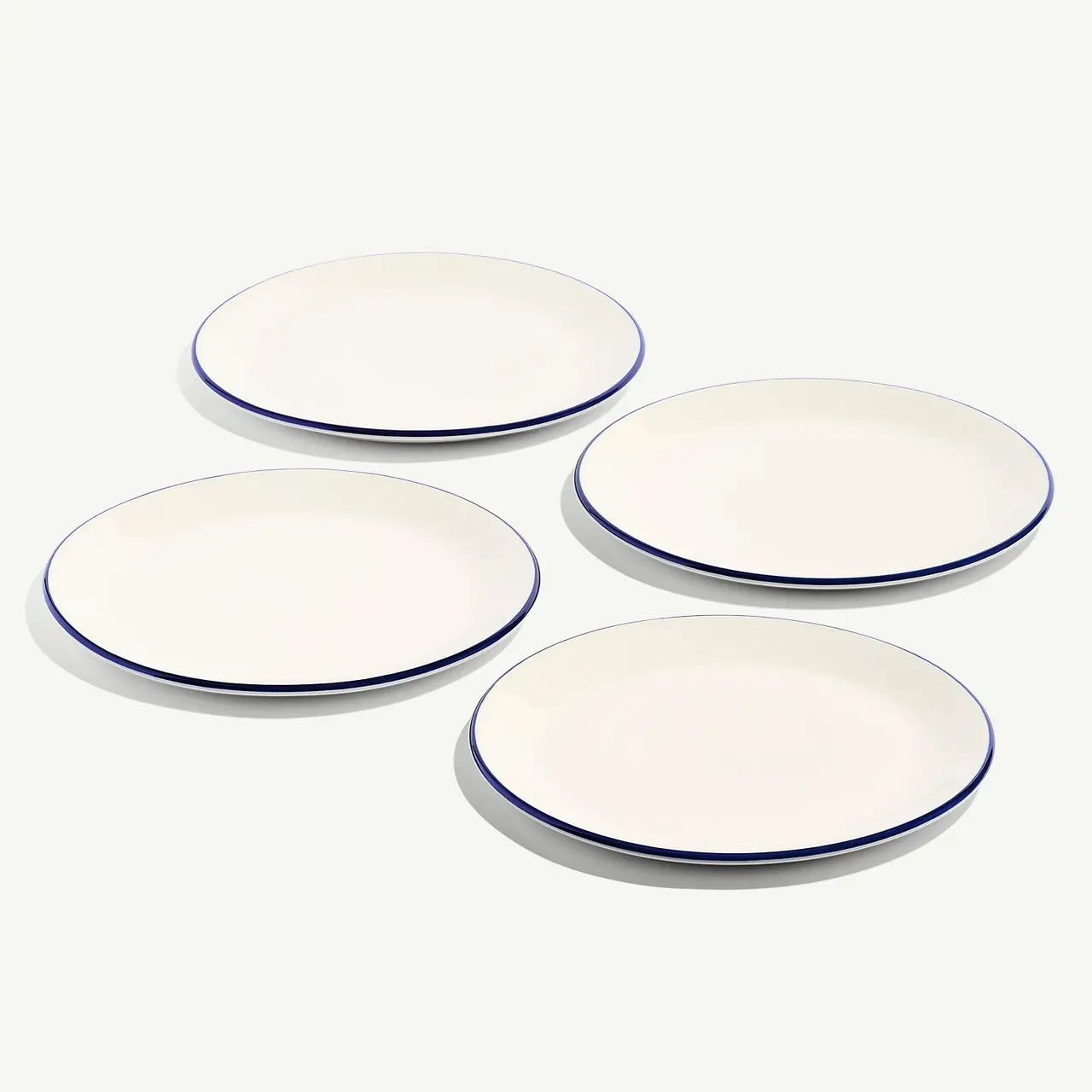 Set of 4, 10.5'' Dinner Plates - Navy Rim | Made In