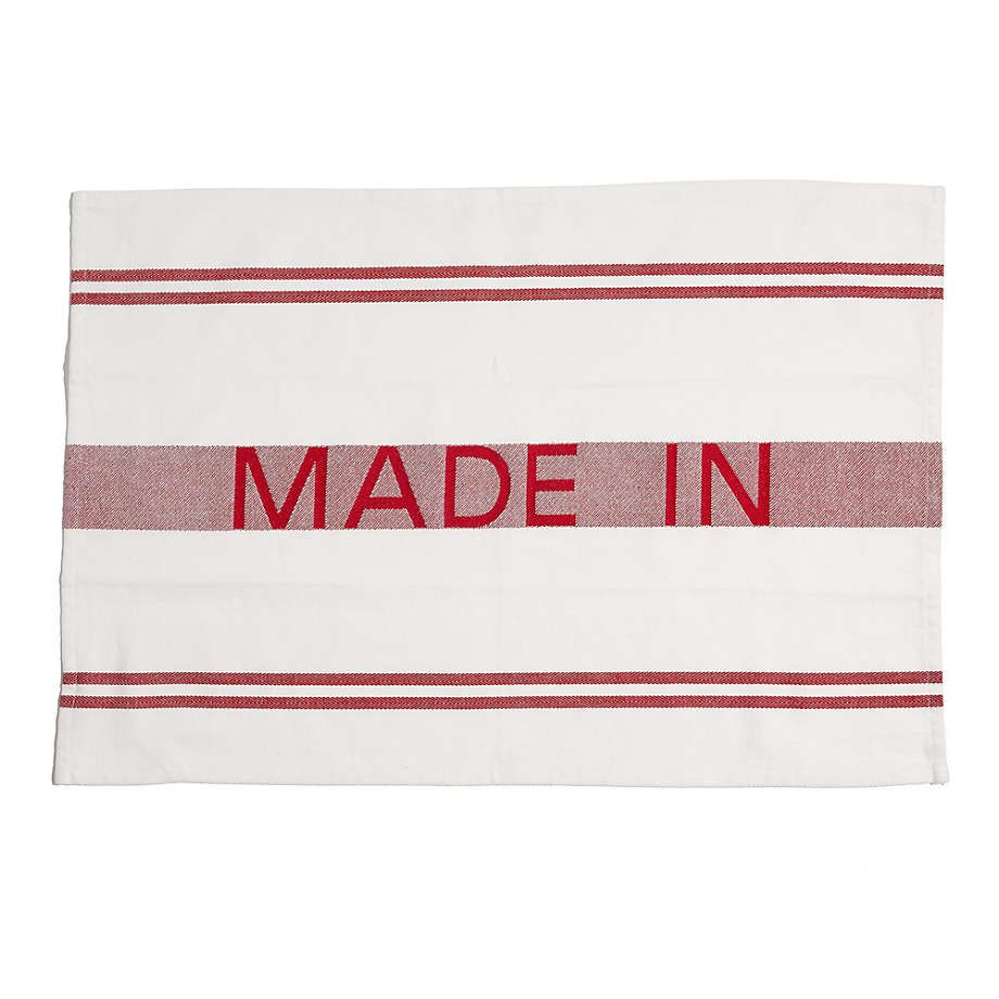3 Pack Chef Towels - White &amp; Made In Red | Made In