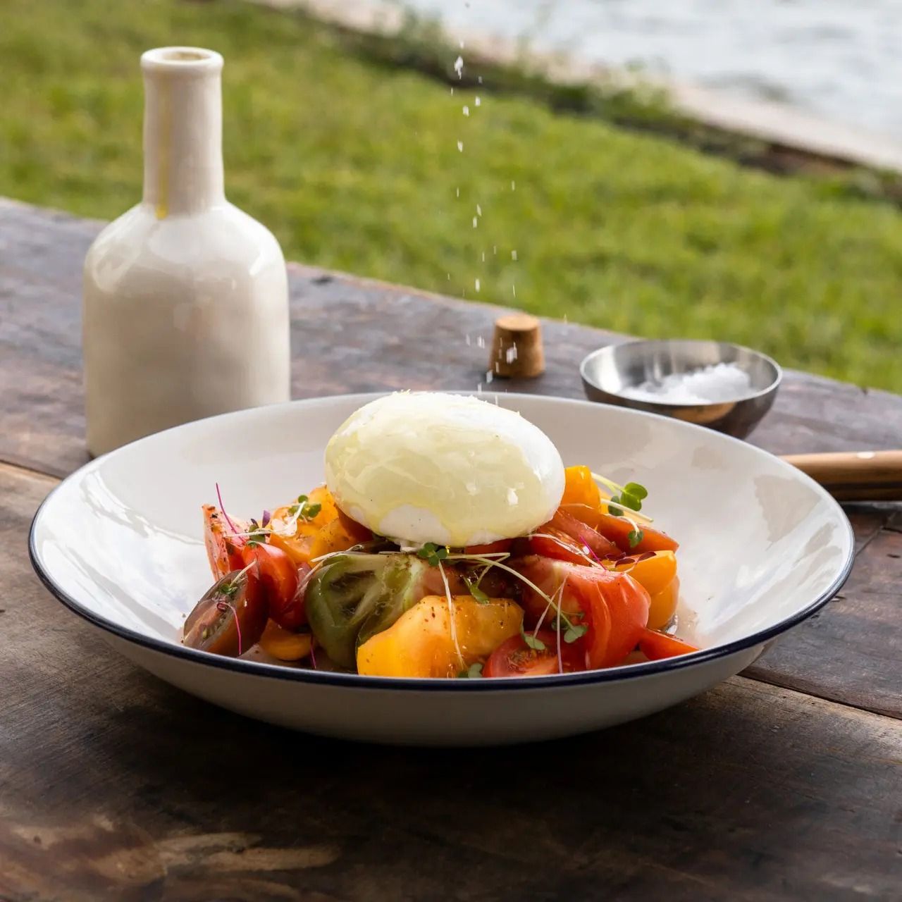 Set of 4, 8" Soup Bowl - Navy Rim | Made In