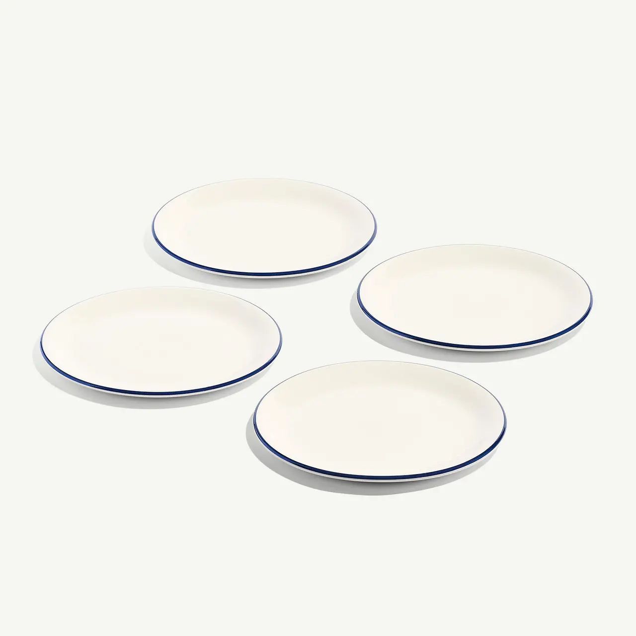 Set of 4, 8'' Appetizer Plates - Navy Rim | Made In