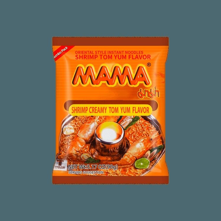 Thai Oriental Style Instant Noodles Shrimp Creamy Tom Yum Flavor 3.17 oz