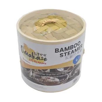 12"D Bamboo Steaming Basket w/ Lid (1/12)