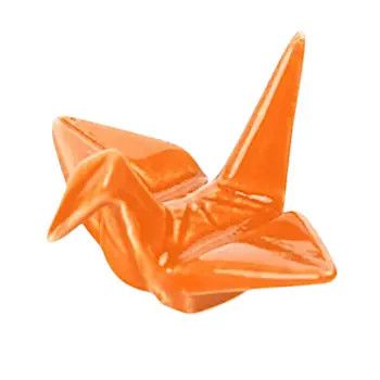 Origami Crane Porcelain Chopsticks Rest 2"L, Orange
