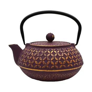 Purple Shippo Design 32oz Cast Iron Tea Pot (1/8)