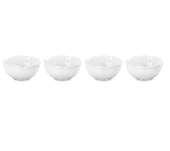 Set of 4 Petal Mini Bowls White  | Le Creuset