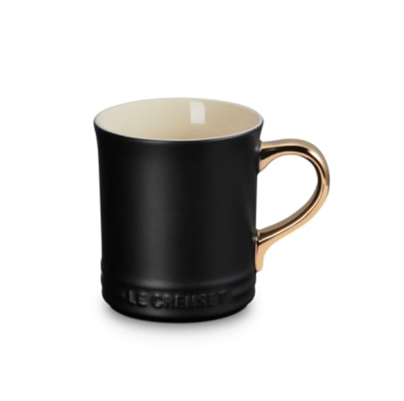 Vancouver Mug Gold Handle 14Oz Licorice  | Le Creuset