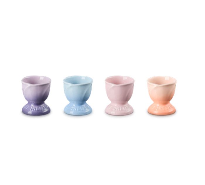 S/4 Petal Egg Cups, Mixed Set (Coastal Blue, Provence, Chiffon Pink, Peche) n/a | Le Creuset