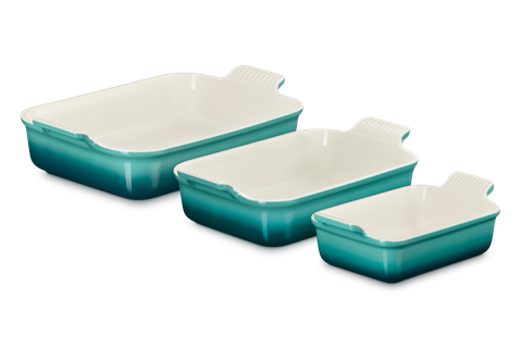 Heritage Set of 3 Rectangular Dishes - Riviera 1.1 qt., 2.5 qt. &amp; 4 qt. | Le Creuset